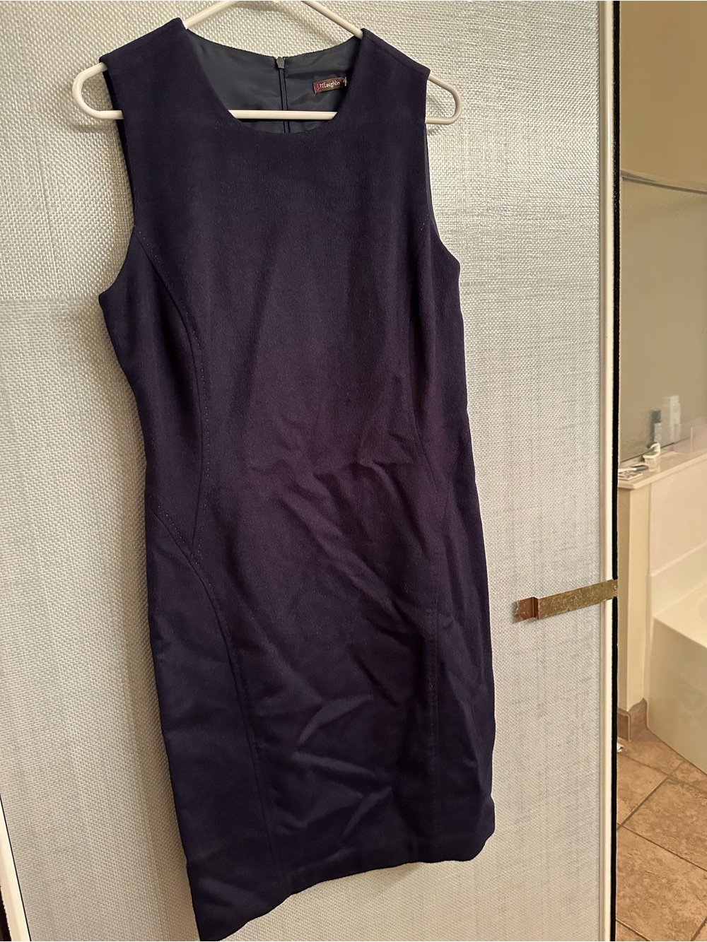 J. McLaughlin Carissa Classic Navy Wool Sheath Dress - Sz 8